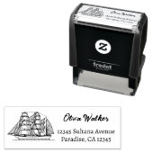 Terugkeeradres zeilboot  zelfinktende stempel (In situ)