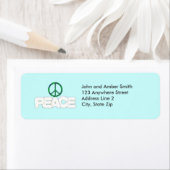 Terugkeeradreslabels van vredesteken etiket (Insitu)