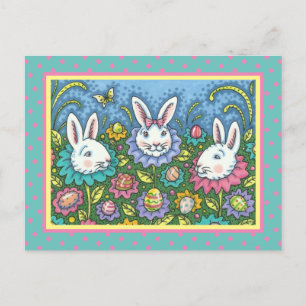 TERUGMAKERE EGG GARDEN, BUNNY RABBIT FLOWERS FEESTDAGENKAART