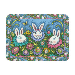 TERUGMAKERE EGG GARDEN, BUNNY RABBIT FLOWERS MAGNEET
