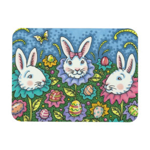 TERUGMAKERE EGG GARDEN, BUNNY RABBIT FLOWERS MAGNEET