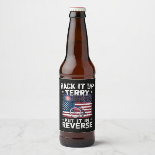 Terugrijden Terry zet het in zijn achteruit Vuurwe Bier Etiket