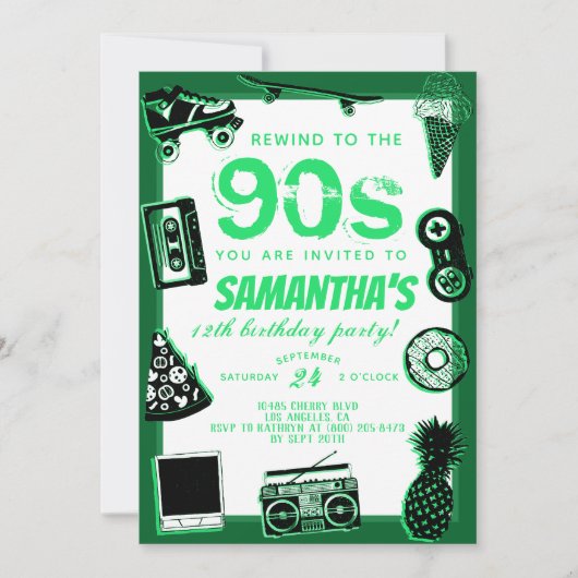 Terugspoelen naar de 90s verjaardag kaart (Voorkant)