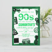 Terugspoelen naar de 90s verjaardag kaart (Staand voorkant)