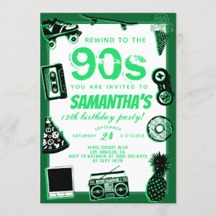 Terugspoelen naar de 90s verjaardag kaart
