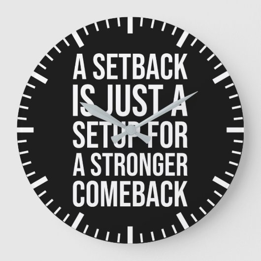 Terugval vs Comeback - Succes Motivatie Grote Klok (Voorkant)