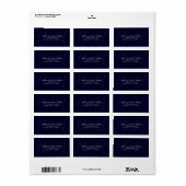 terugzendadres elegant monogram navy etiket (Full Sheet)