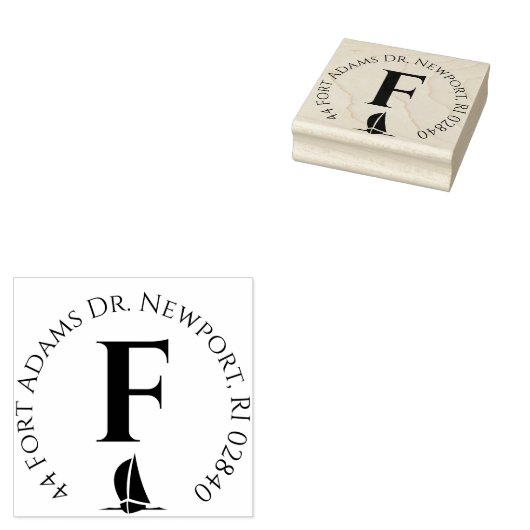 Terugzendadres voor vaartuig 	rubberstempel (Gestempeld)