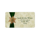 terugzendlabel voor groene bruiloft snowflake etiket (Voorkant)