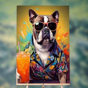 Tervier de Boston en chemise hawaïenne Art pop tro