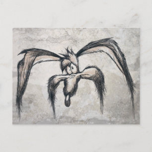 TERWIJL E. COYOTE™ op zijn geluk Briefkaart