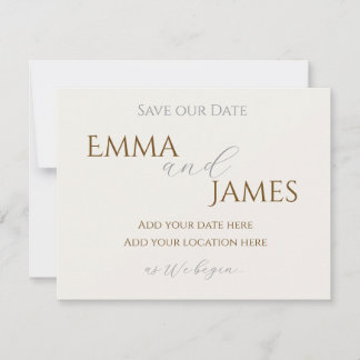 Terwijl wij beginnen Minimalistische Save the Date Aankondiging
