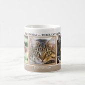 Tes 3 Drôle Chat Photos Beige Ivory Striped Mug (Centre)