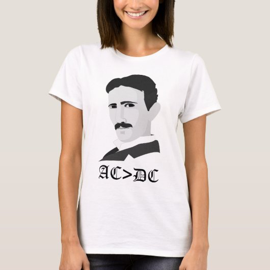 Tesla AC>DC T-shirt (Voorkant)