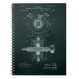 Tesla AC Motor Blueprint Notitieboek