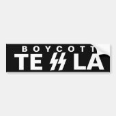 TESLA BOYCOTTEN BUMPERSTICKER (Voorkant)