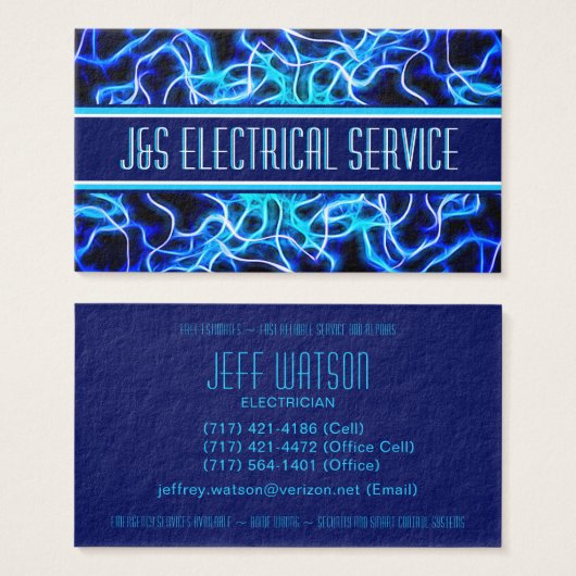Tesla Coil Lightning Electricia Home Automation Visitekaartje (Voorkant /achterkant)