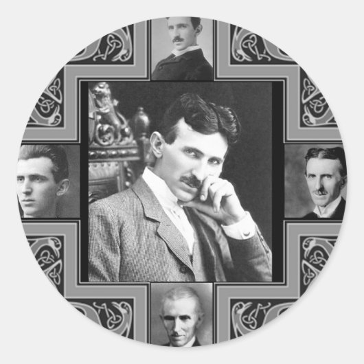 Tesla Coil Ronde Sticker (Voorkant)