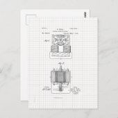  Tesla Electro Magnetic Motor Patent Briefkaart (Voorkant / Achterkant)