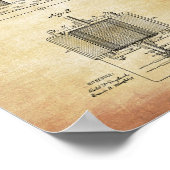 Tesla Electro Magnetic Motor Patent Poster (Hoek)