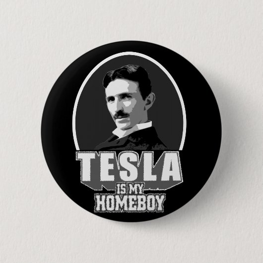 Tesla is mijn thuisjongen ronde button 5,7 cm (Voorkant)