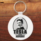 Tesla is mijn thuisjongen sleutelhanger (Voorkant)