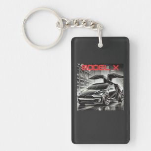 Tesla Model X Elektrische SUV-ontwerp Futuristis Sleutelhanger