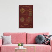 Tesla Patent 00382280 SHT 3 Canvas Afdruk (Insitu (Woonkamer))