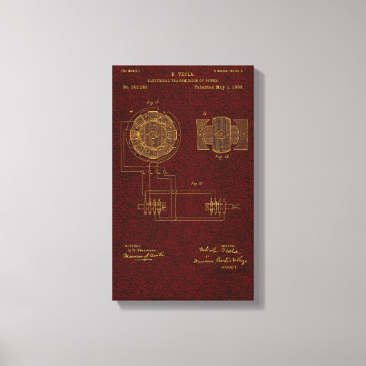 Tesla Patent 00382280 SHT 4 Uitgerekte Canvas Prin (Voorkant)