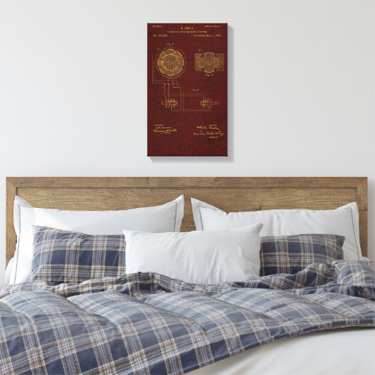 Tesla Patent 00382280 SHT 4 Uitgerekte Canvas Prin (Insitu (Slaapkamer))