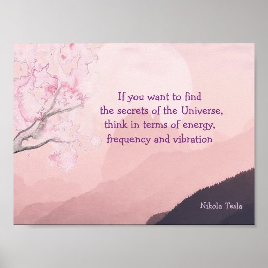 Tesla Quote Secrets of the Universe Poster (Voorkant)
