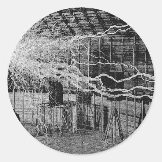 tesla ronde sticker (Voorkant)