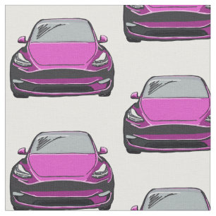 Tesla rose Modèle Y Tissu Dessin À La Main
