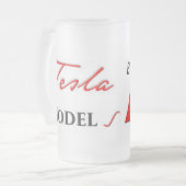 Tesla S modèle préétabli sur une tasse givrée (Devant gauche)