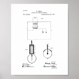 Tesla-systeem van het elektrische verlichtingspatr poster