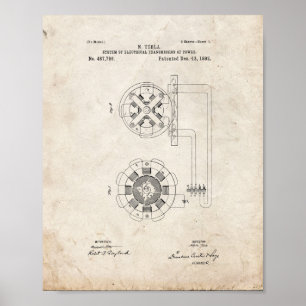 Tesla - systeem voor de overdracht van elektrische poster