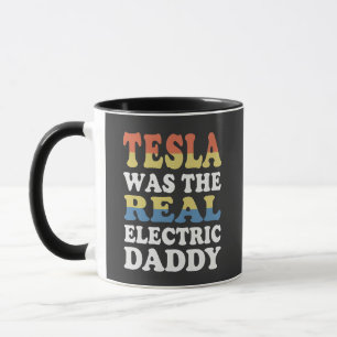 Tesla Was De Echte Elektrische Papa Grappige EV Fa Mok