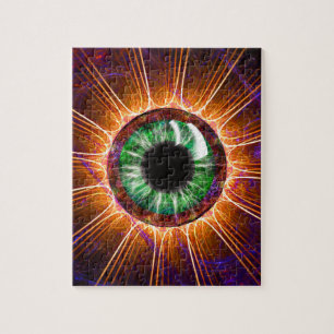 Tesla's andere Oogfractale kunst Legpuzzel
