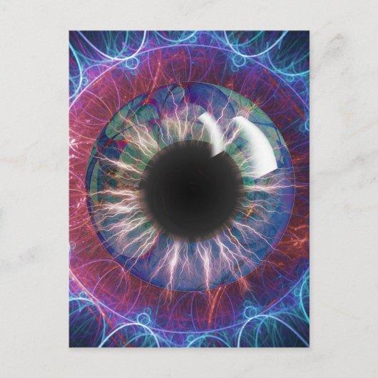 Tesla's Oogfractal Design Briefkaart (Voorkant)