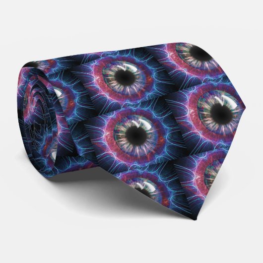 Tesla's Oogfractal Design Stropdas (Opgerold)