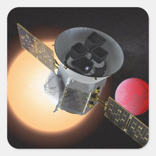 TESS Planet Hunter Spacecraft Vierkante Sticker (Voorkant)