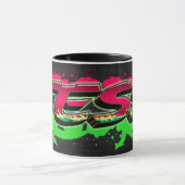 Tess Prénom Graffiti red Tasse verte (Centre)