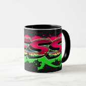 Tess Prénom Graffiti red Tasse verte (Devant droit)