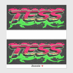 Tess prénom nom autocollant graffiti sticker