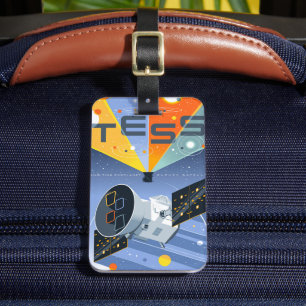 Tess Space Telescope Poster. Bagagelabel