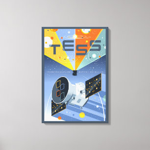 Tess Space Telescope Poster. Canvas Afdruk