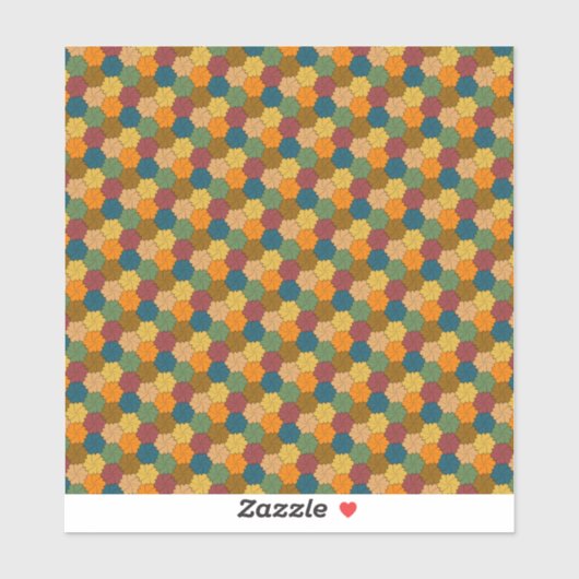 Tessellated Multi-Color Flower Wheel Pattern Sticker (Vel)