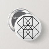 Tesseract (zwarte omtrek) ronde button 5,7 cm (Voorkant /achterkant)
