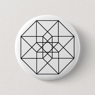 Tesseract (zwarte omtrek) ronde button 5,7 cm