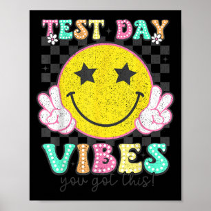 Test Dag Vibes Je Krijgt Dit Retro Groovy Testen D Poster
